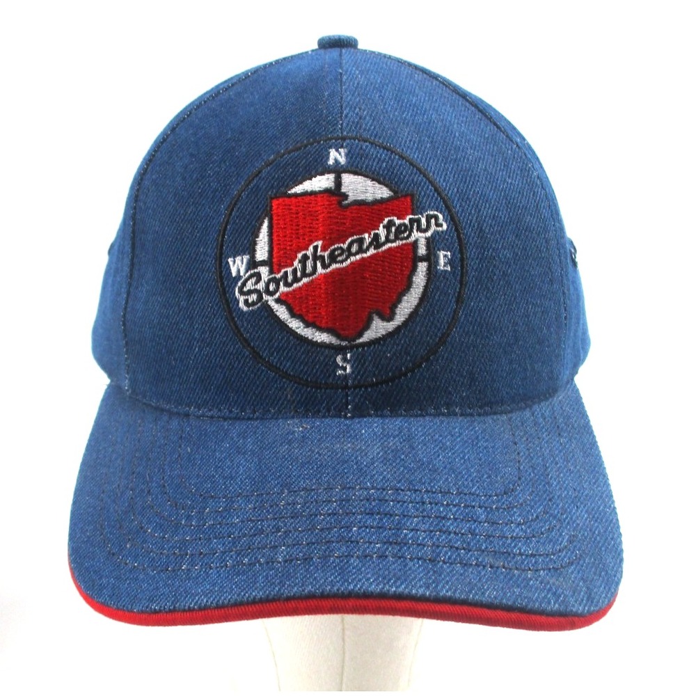 Vintage Southeastern Equipment Co Patch Ohio Compass Denim Snapback Hat USA Flag